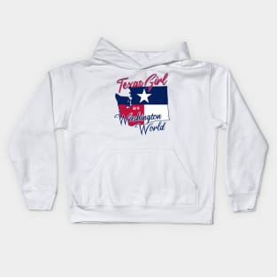 Texas Girl in a Washington World Kids Hoodie